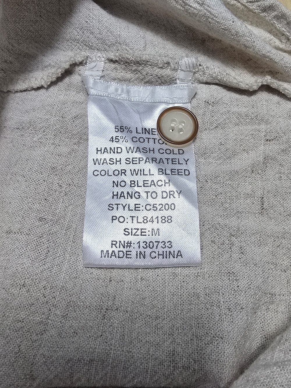 Umgee Linen Cream Button-Front Ruffle Sleeve Top - Picture 6 of 7